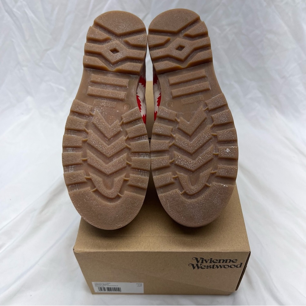 Vivienne Westwood Simian Boots Red Squiggle Canvas Rubber Sole Sneakers EU 38 - Picture 8 of 11